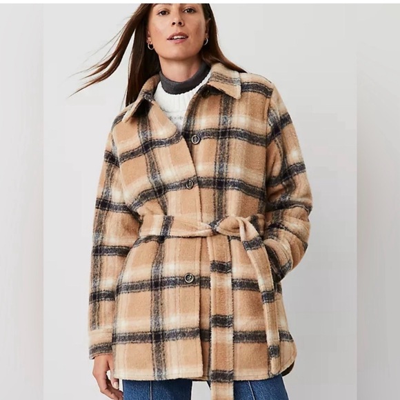 Plaid Shacket with Belt - Picture 3 of 7